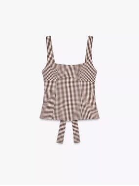 Zara Gingham Top with Bow